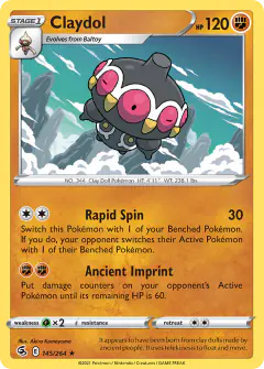 Claydol Rare card from Fusion Strike