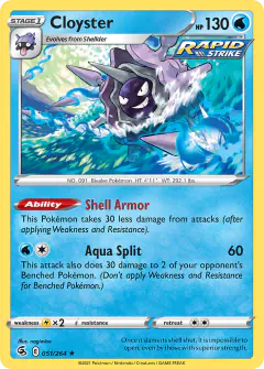 Cloyster Rare card from Fusion Strike