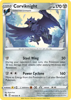 Corviknight Rare card from Fusion Strike