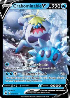 Crabominable V Rare Holo V card from Fusion Strike