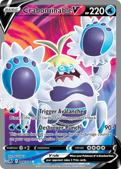 Crabominable V Rare Ultra card from Fusion Strike