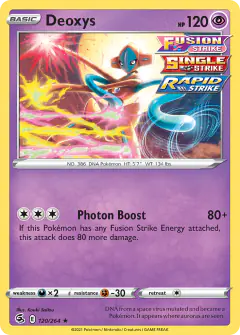 Deoxys Rare Holo card from Fusion Strike