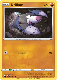Drilbur Common card from Fusion Strike