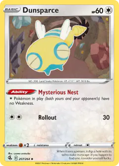 Dunsparce Uncommon card from Fusion Strike
