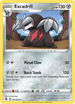 Excadrill Uncommon card from Fusion Strike
