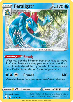 Feraligatr Rare Holo card from Fusion Strike