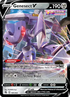 Genesect V Rare Holo V card from Fusion Strike