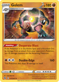 Golem Rare card from Fusion Strike