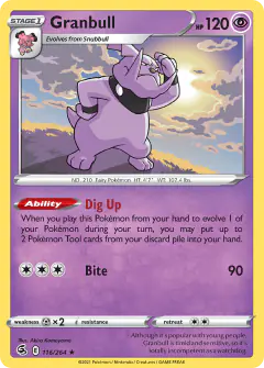Granbull Rare card from Fusion Strike