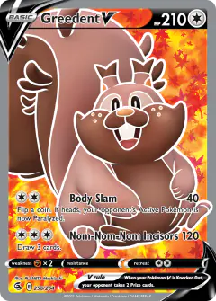 Greedent V Rare Ultra card from Fusion Strike