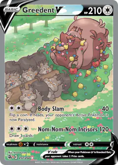 Greedent V Rare Ultra card from Fusion Strike