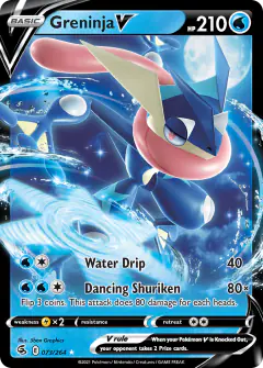 Greninja V Rare Holo V card from Fusion Strike