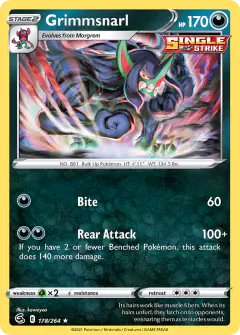 Grimmsnarl Rare Holo card from Fusion Strike