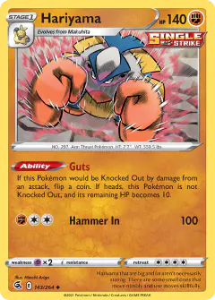 Hariyama Uncommon card from Fusion Strike