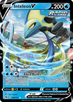 Inteleon V Rare Holo V card from Fusion Strike