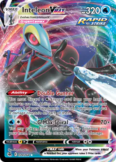 Inteleon VMAX Rare Holo VMAX card from Fusion Strike