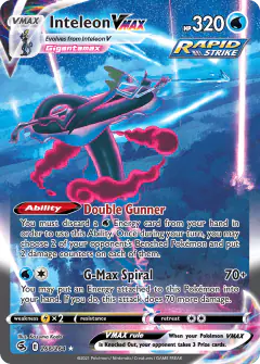 Inteleon VMAX Rare Rainbow card from Fusion Strike
