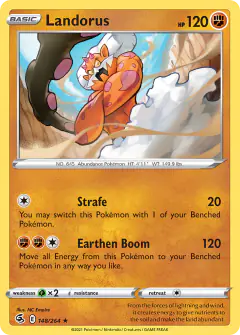 Landorus Rare Holo card from Fusion Strike