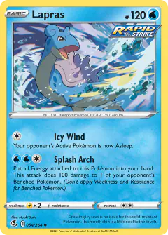 Lapras Uncommon card from Fusion Strike