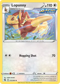 Lopunny Uncommon card from Fusion Strike