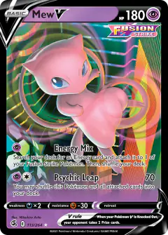 Mew V Rare Holo V card from Fusion Strike