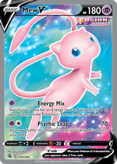 Mew V Rare Ultra card from Fusion Strike