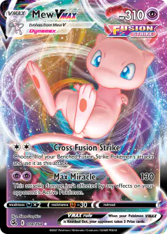 Mew VMAX Rare Holo VMAX card from Fusion Strike