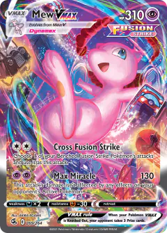 Mew VMAX Rare Rainbow card from Fusion Strike
