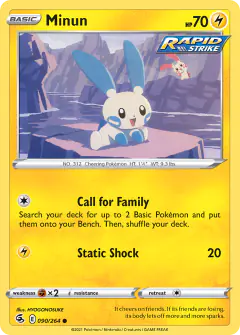 Minun Common card from Fusion Strike