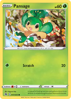 Pansage Common card from Fusion Strike