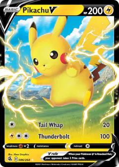 Pikachu V Rare Holo V card from Fusion Strike