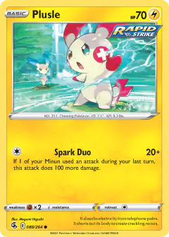 Plusle Common card from Fusion Strike