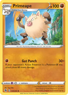 Primeape Uncommon card from Fusion Strike