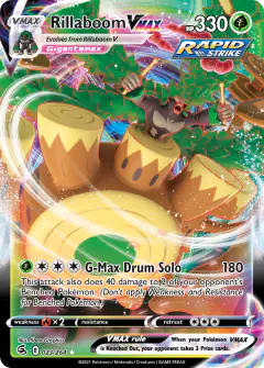 Rillaboom VMAX Rare Holo VMAX card from Fusion Strike