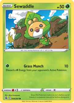Sewaddle Common card from Fusion Strike