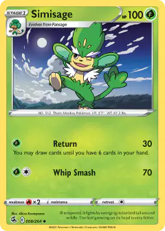 Simisage Uncommon card from Fusion Strike