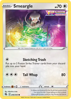 Smeargle Common card from Fusion Strike