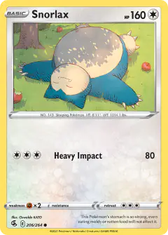 Snorlax Common card from Fusion Strike
