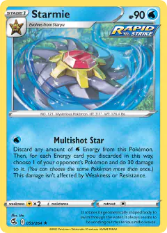 Starmie Rare Holo card from Fusion Strike