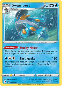 Swampert Rare Holo card from Fusion Strike