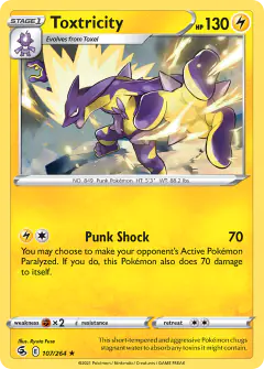 Toxtricity Rare Holo card from Fusion Strike