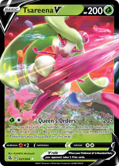 Tsareena V Rare Holo V card from Fusion Strike