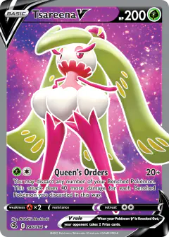 Tsareena V Rare Ultra card from Fusion Strike