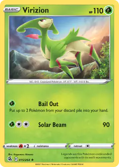Virizion Rare card from Fusion Strike