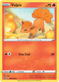 Vulpix Common card from Fusion Strike