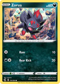 Zorua Common card from Fusion Strike