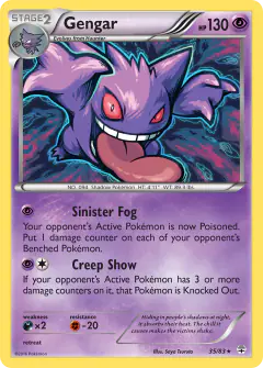 Gengar Rare Holo card from Generations