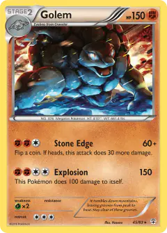 Golem Rare Holo card from Generations