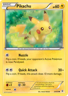 Pikachu Common card from Generations