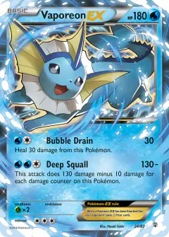 Vaporeon-EX Rare Holo EX card from Generations